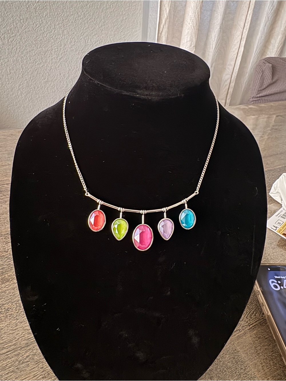 Touchstone Crystal Swarovski Good Times Necklace Pink Purple Blue Green Coral